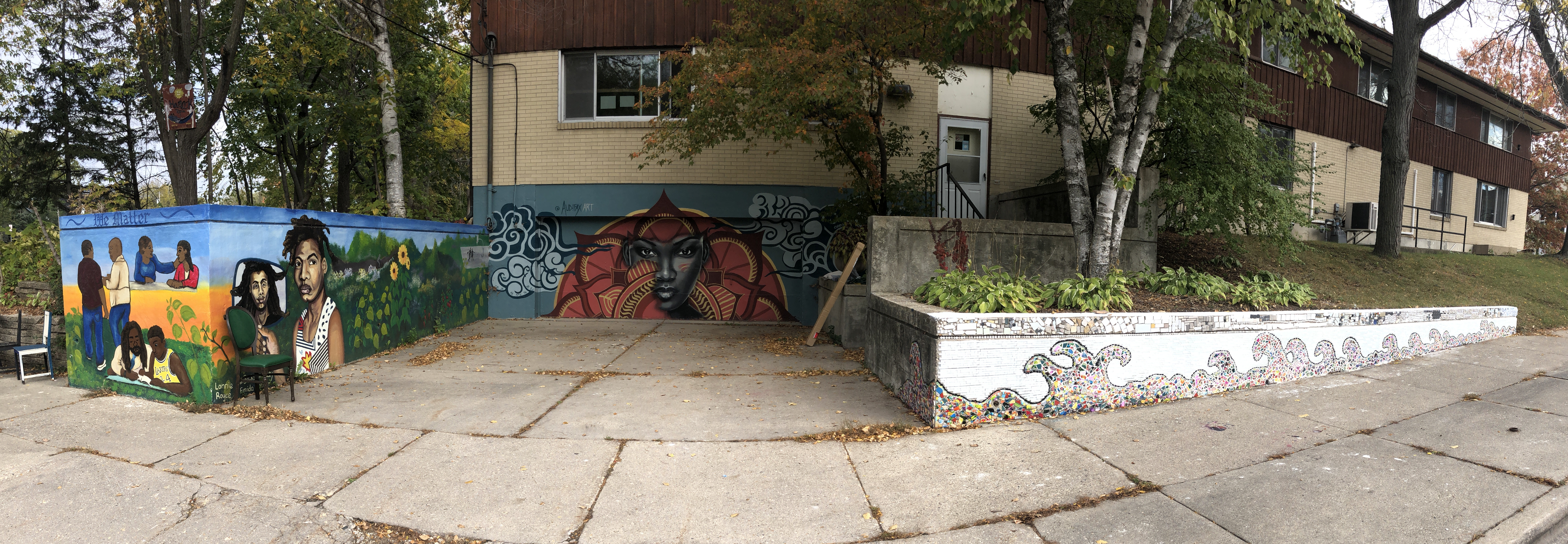 Dane County Juvenile Court Shelter Home driveway murals by Bubbler artists