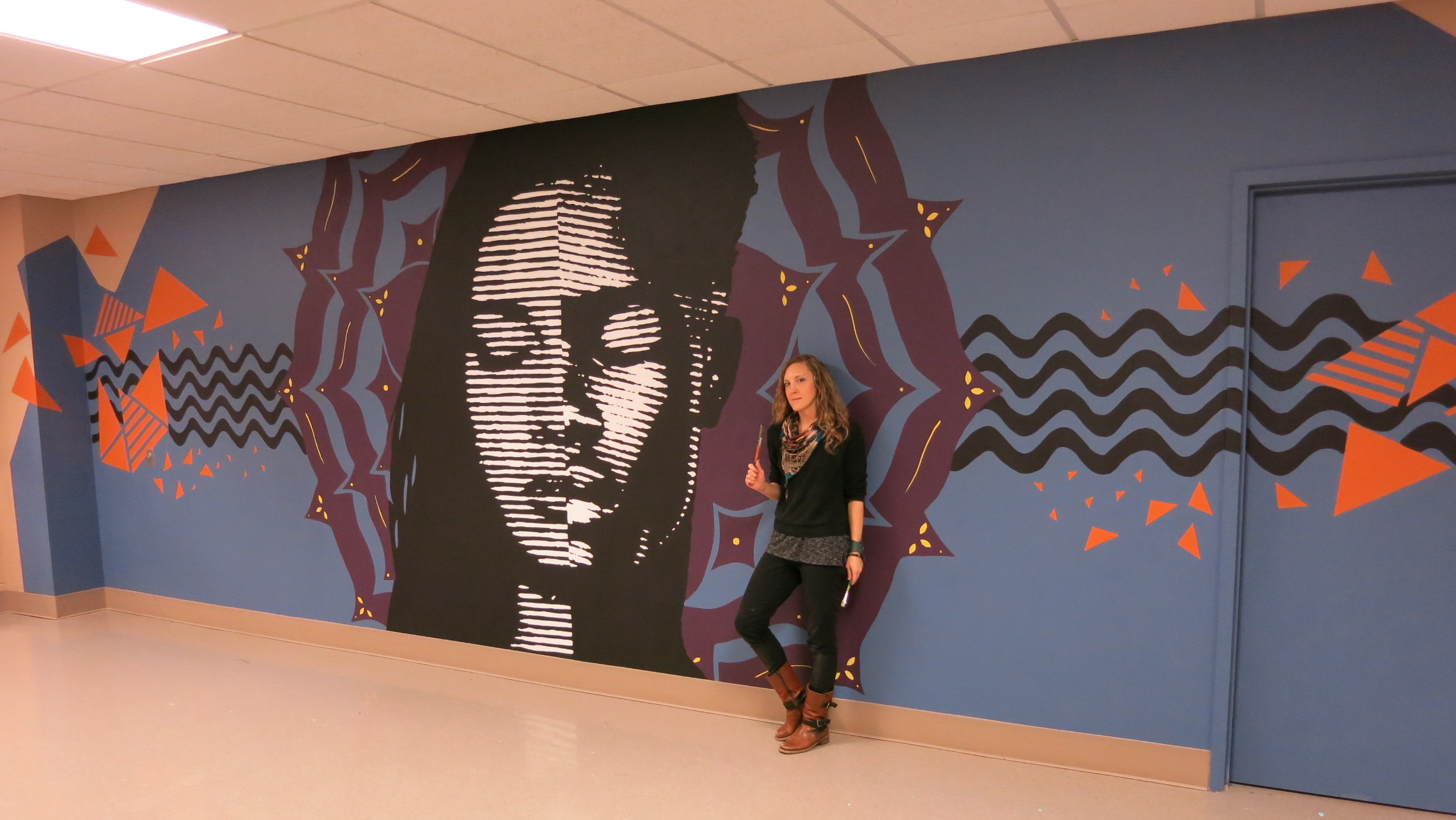 Madison Public Library's Bubbler Making Justice "Look Within" mural residency with Audifax.