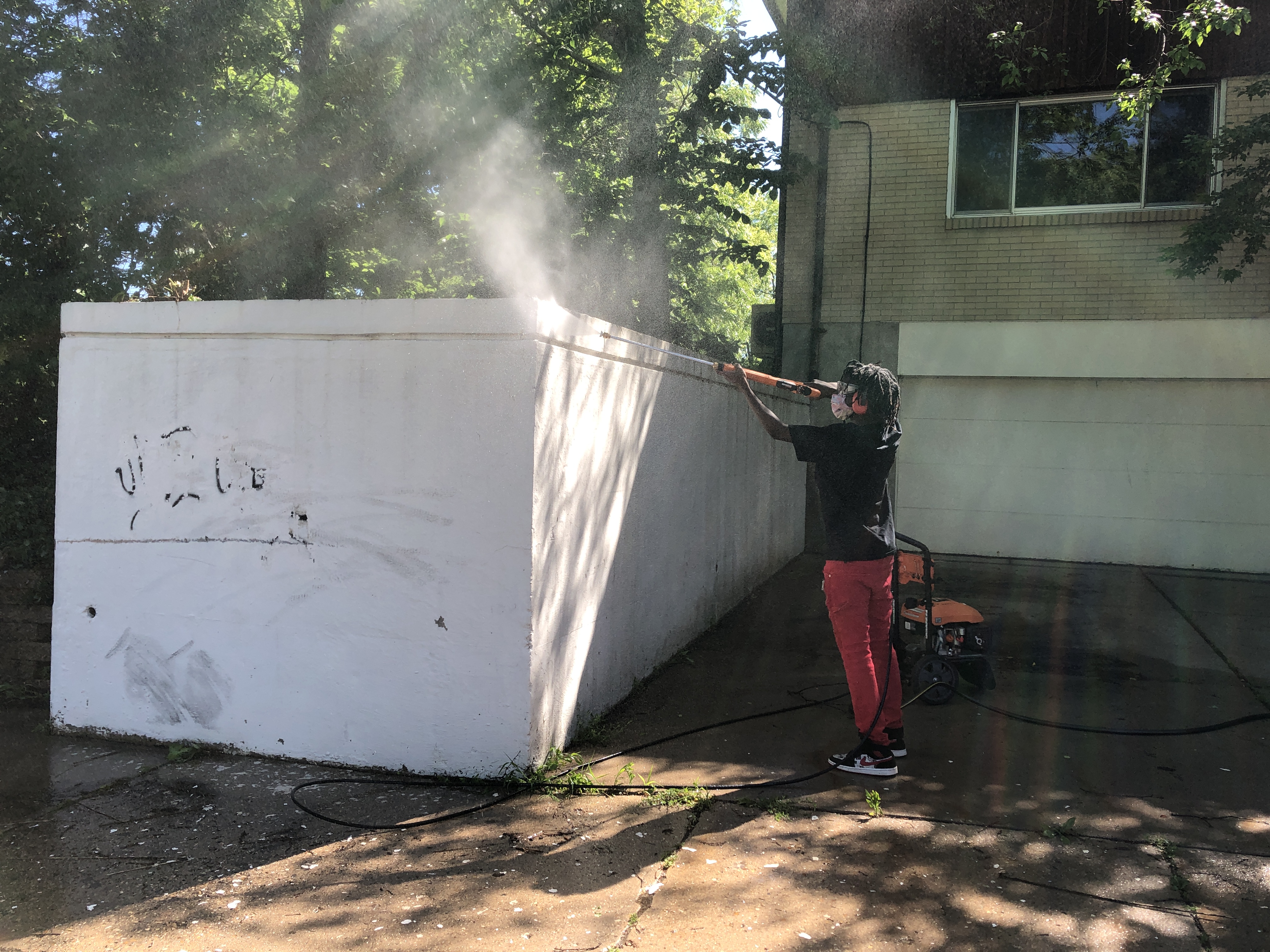 Madison Public Library's Bubbler Making Justice mural residency at Juvenile Court Shelter Home with Emida Roller and Shiloah Coley