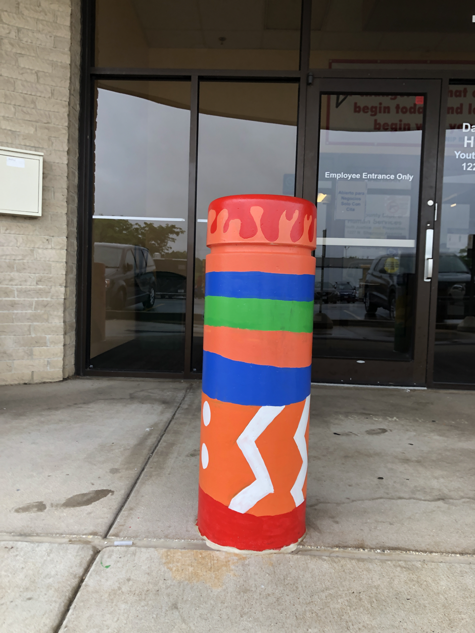 "Bollards" mural by Jerry Butler and teens at Youth Justice & Prevention