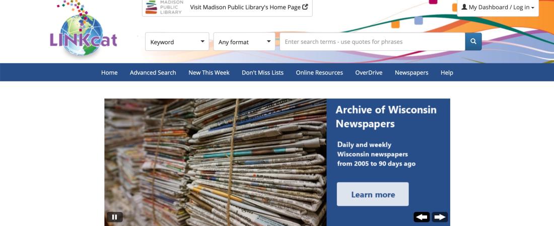 Use digital library catalog called LINKcat