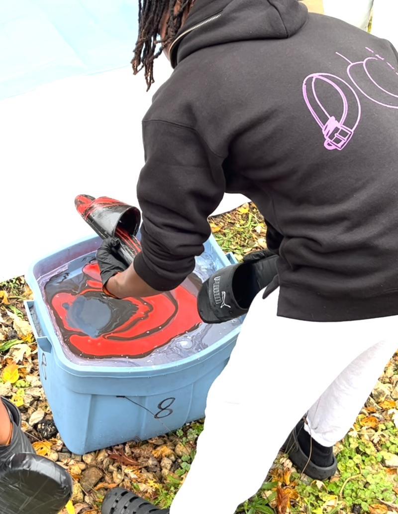 Hydro-dipping sandals