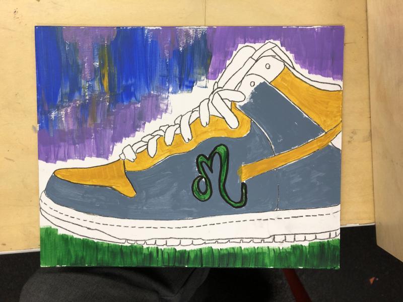 painting of shoe