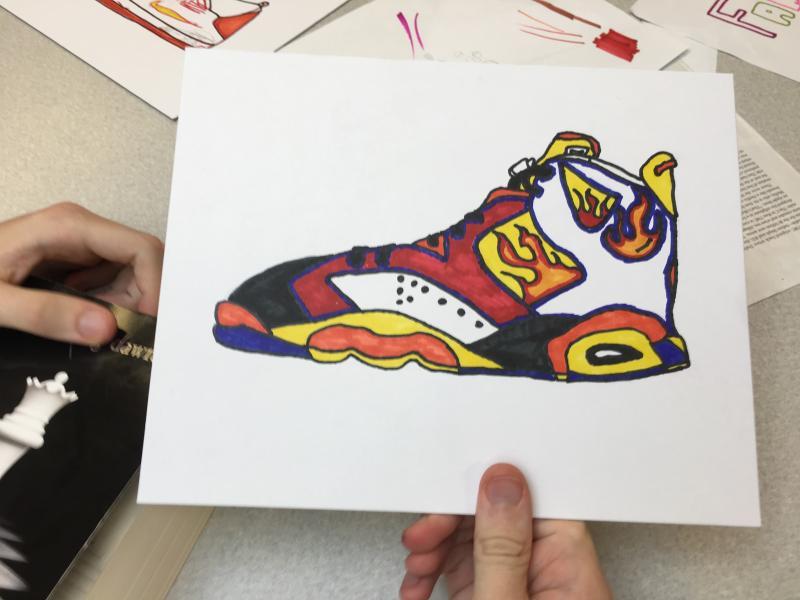 painting of shoe