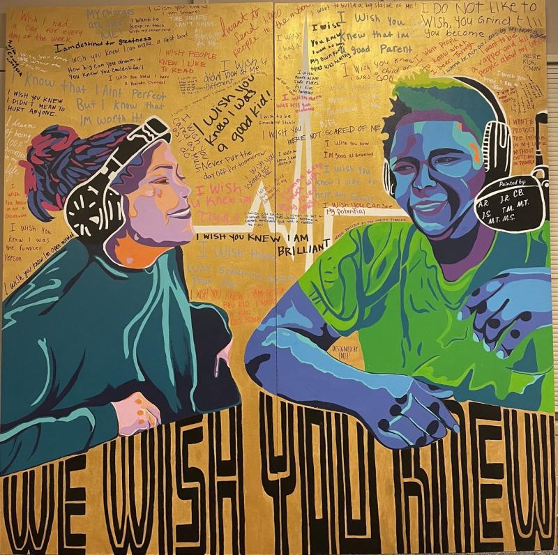 "We Wish You Knew" mural by Maria Schirmer at the public entrance to Dane County Juvenile Detention Center